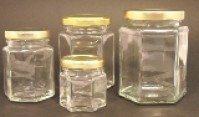 Hexagonal Jars with Lids