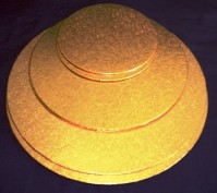 Double Thick Gold Cake Boards - Round