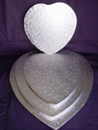 Cake Drums Heart Shaped - Silver