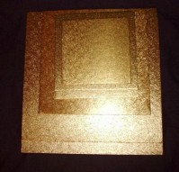 Single Thick Gold Cake Boards - Square