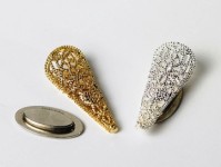 Filigree Cone Swirl Design Gold and Silver