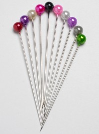 Round Headed Pearl Pins 6.5cm Pin with a 6mm Head