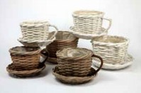 Wicker Cup and Saucer - Natural