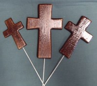 Wooden Cross on Pick - Mahogany