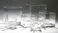 Glass Cube - Clear - Black - Silver