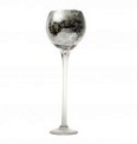 Glass Goblet - Silver Floral